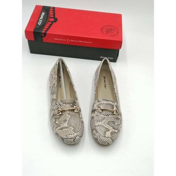 Rialto Guiding Loafer Flats Snakeskin Print Women's US 7.5W Wide New - Picture 3 of 12
